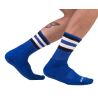 Barcode Berlin Chaussettes Half Fetish Stripes Bleu Noir Blanc